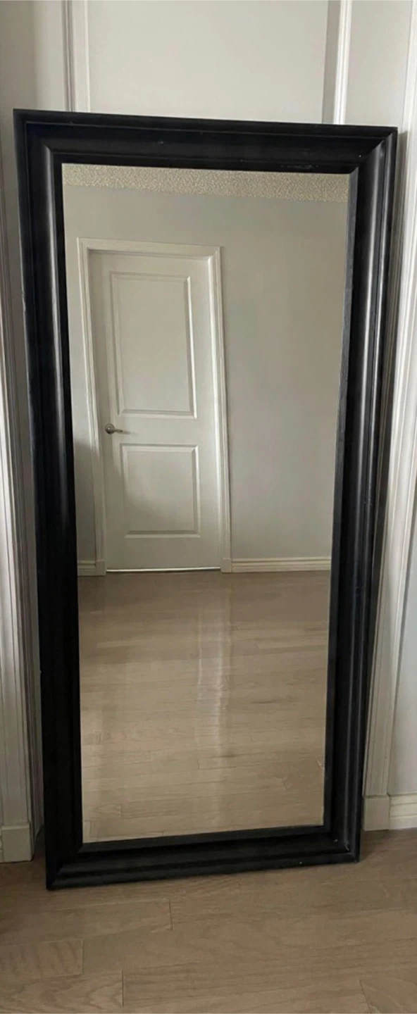 Black Wooden Framed Full Length Mirror