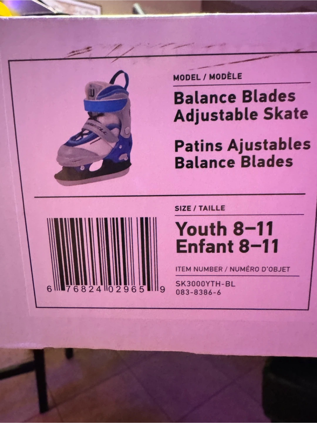 Winnwell Balance Blades Adjustable Skates(8-11 Youth), Grey/Blue - photo 2