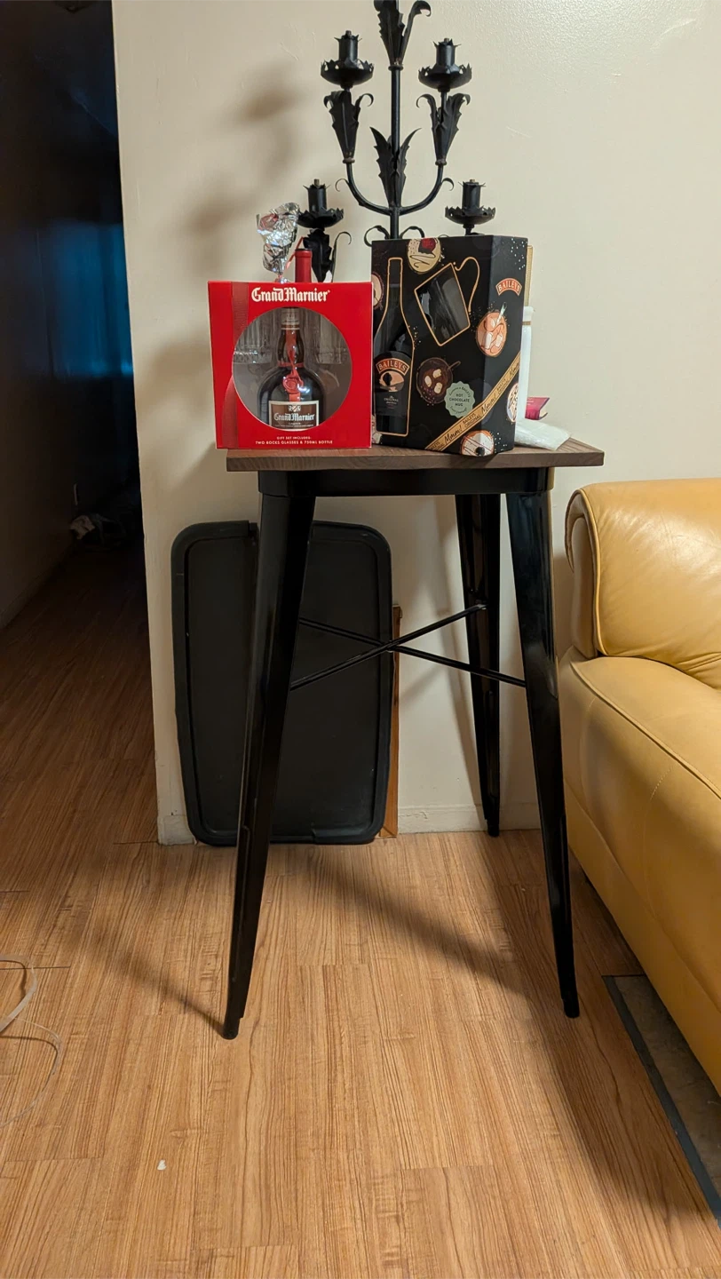 Set of square table with stools