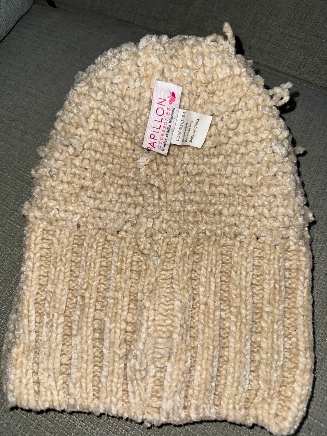 🧡Papillon Beanie with Pom Pom - Cream - photo 3