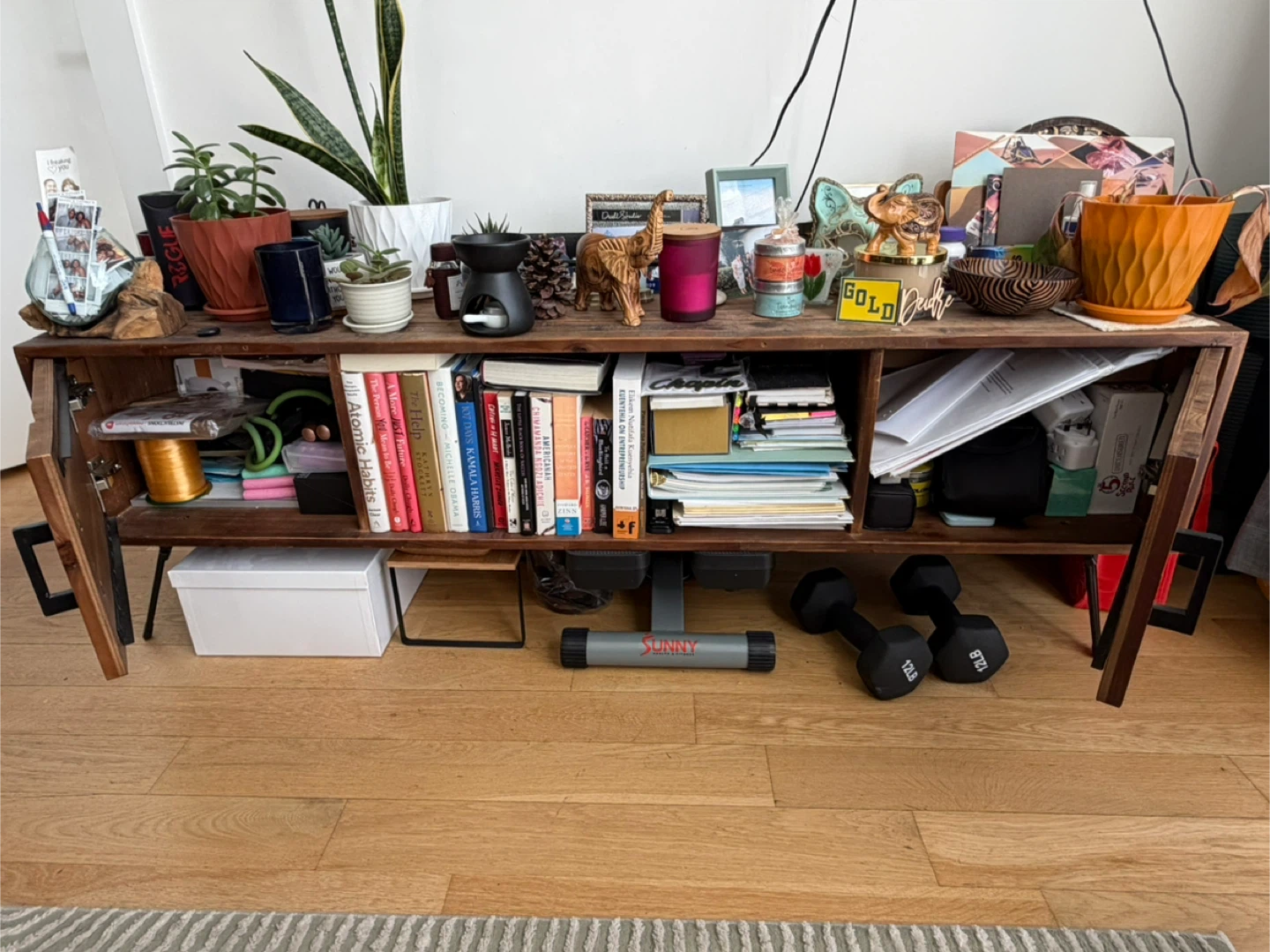 Mid-Century Modern Wood TV Stand with Storage - photo 5