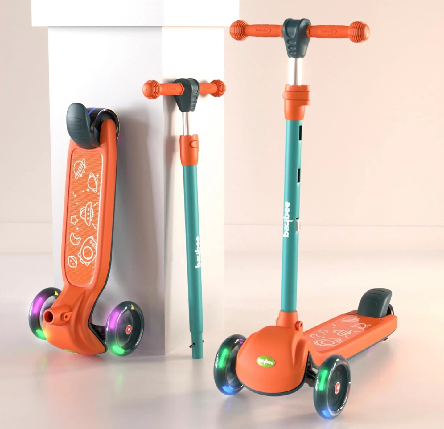 Skate Scooter for Kids, 3 Wheel Kids Scooter with 3 Height Adjus - photo 4