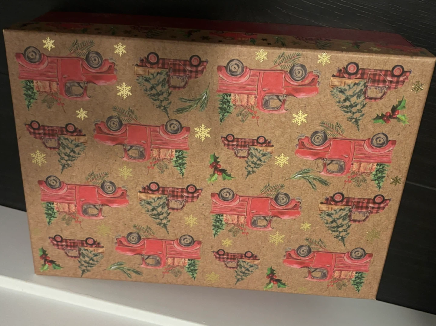 Christmas Gift Box - Red Truck Design