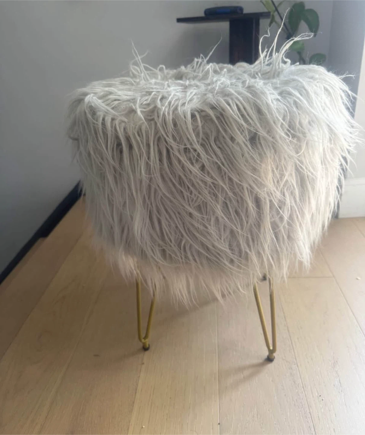 Faux Fur Ottoman Pouf with storage