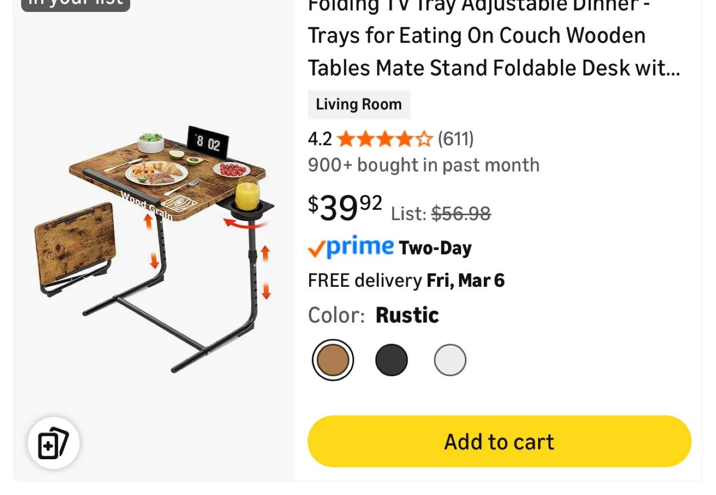 Folding TV Tray Table Desk 🧡 - photo 4