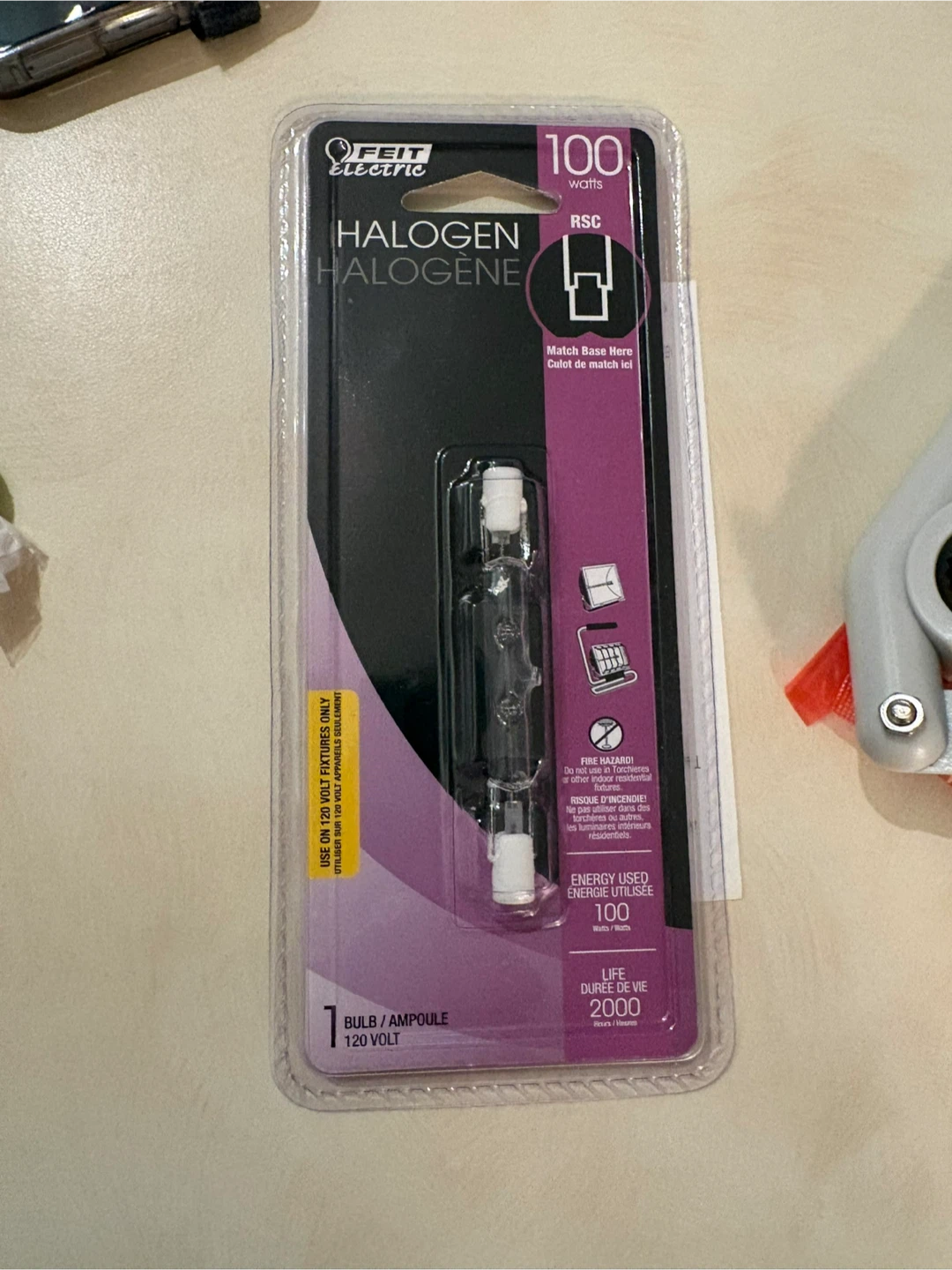 Feit Electric 100W Halogen Bulb (RSC Base)