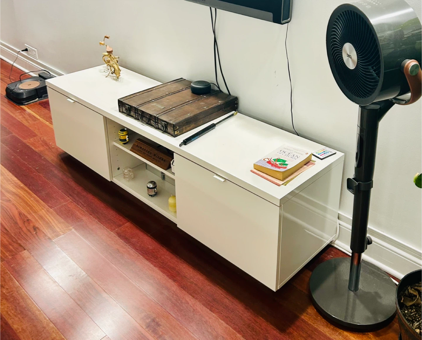 White Media Console / TV Stand with Storage