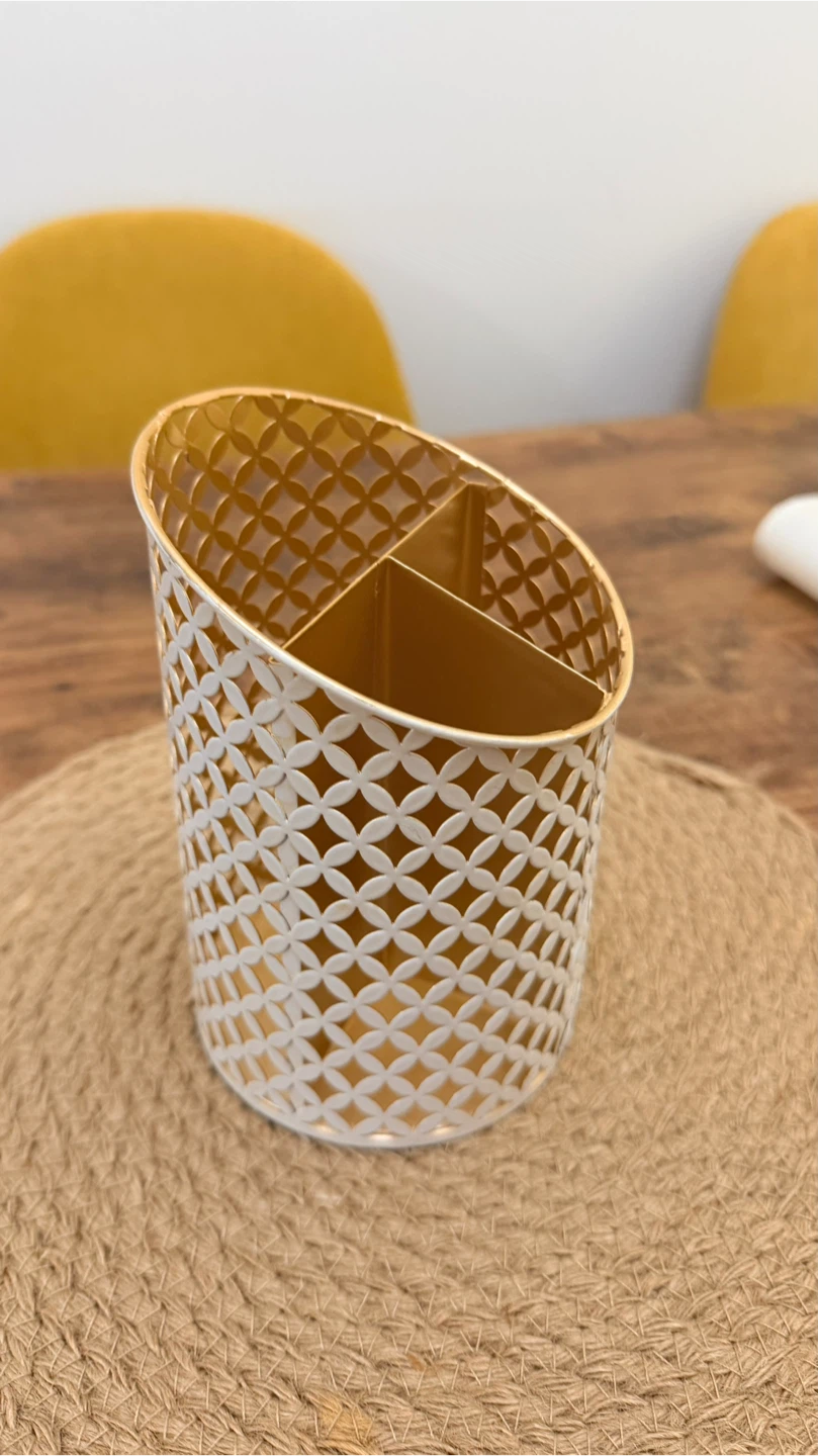 Gold and White 3-Compartment Organizer - photo 2