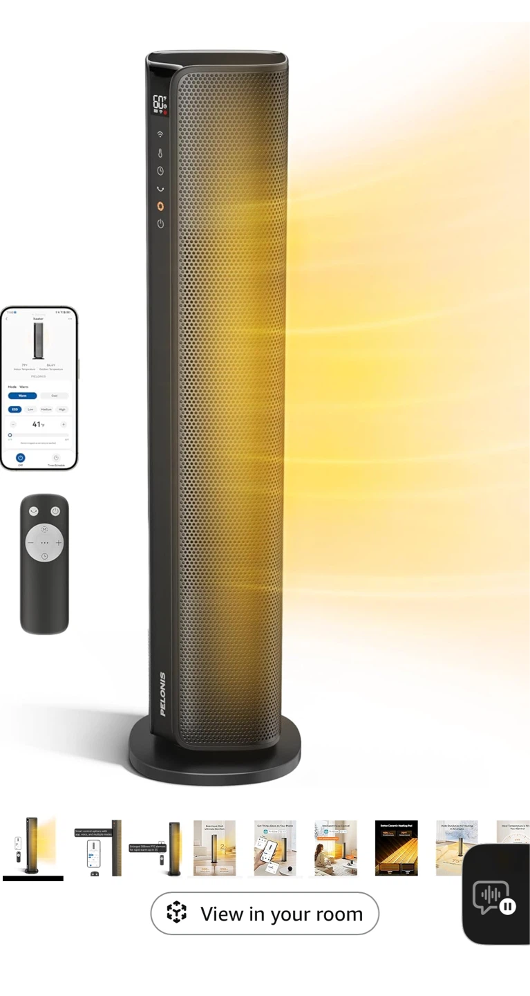 PELONIS 30" Smart Oscillating Tower Heater