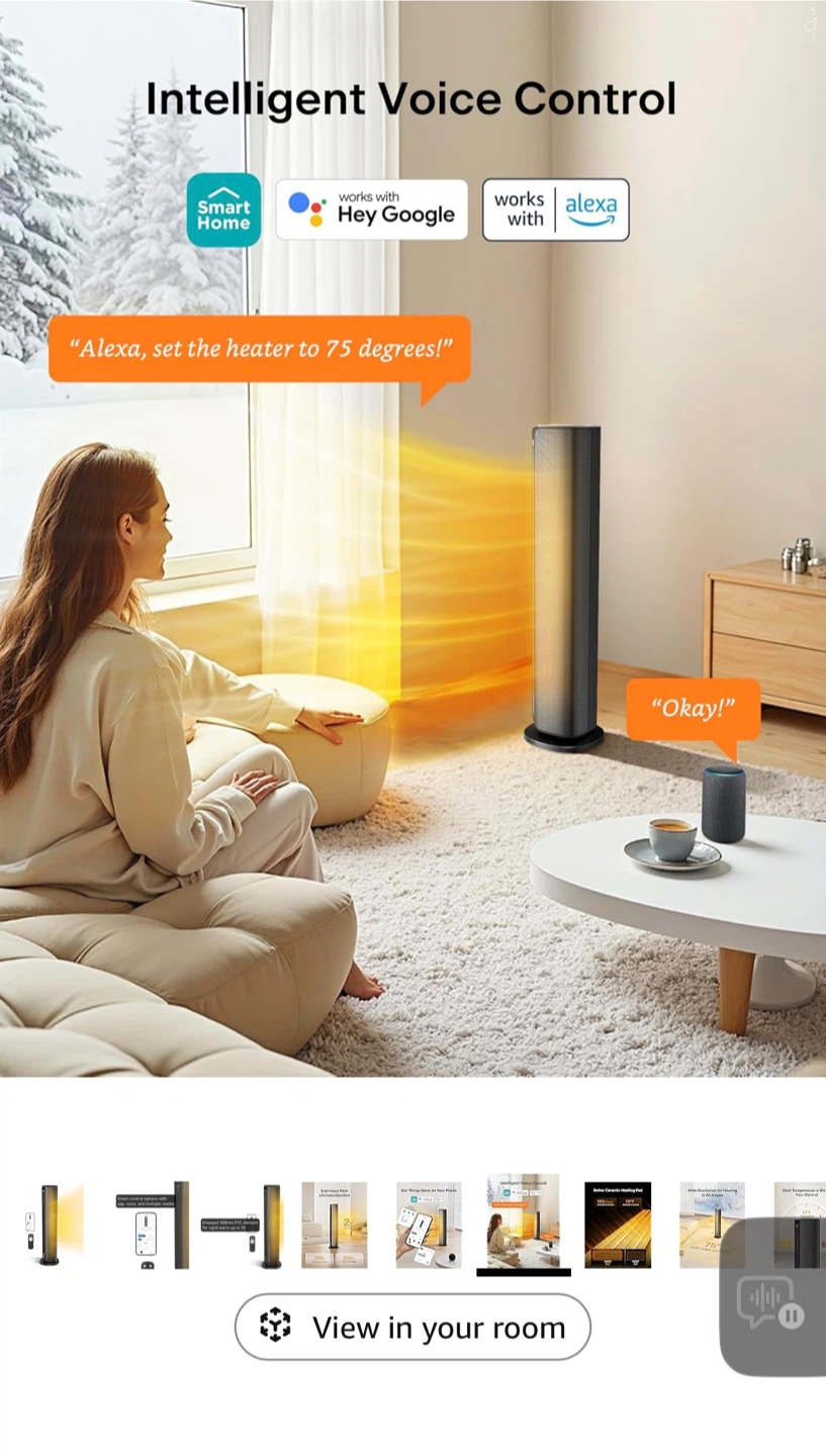 PELONIS 30" Smart Oscillating Tower Heater - photo 4
