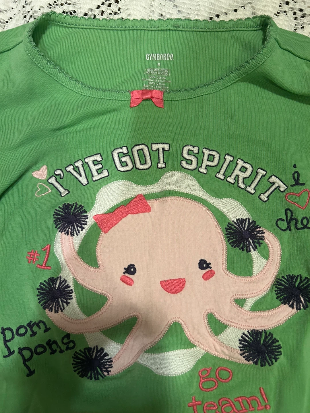 Gymboree Girls "I've Got Spirit!" Octopus Pajama Set Size 8 - photo 2