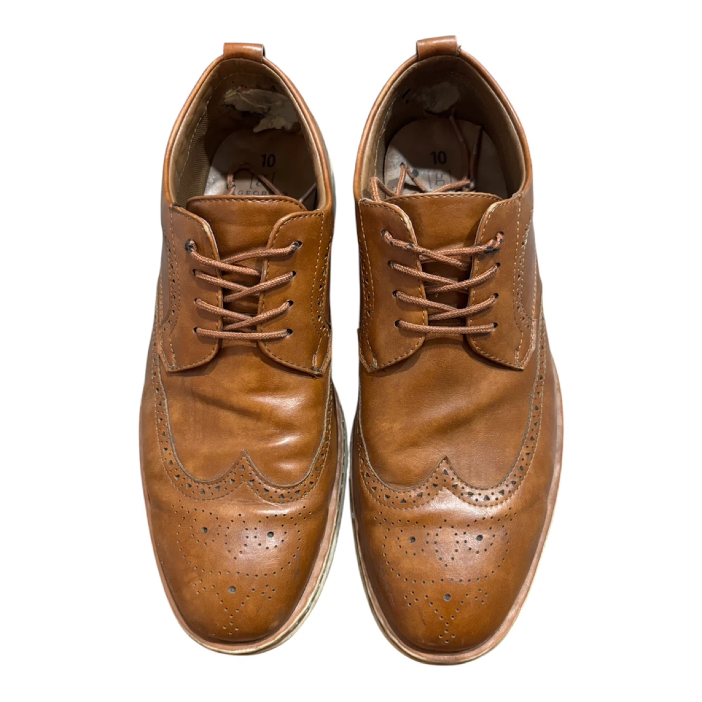 George Men's Brown Wingtip Oxford Shoes Size 10 - photo 2