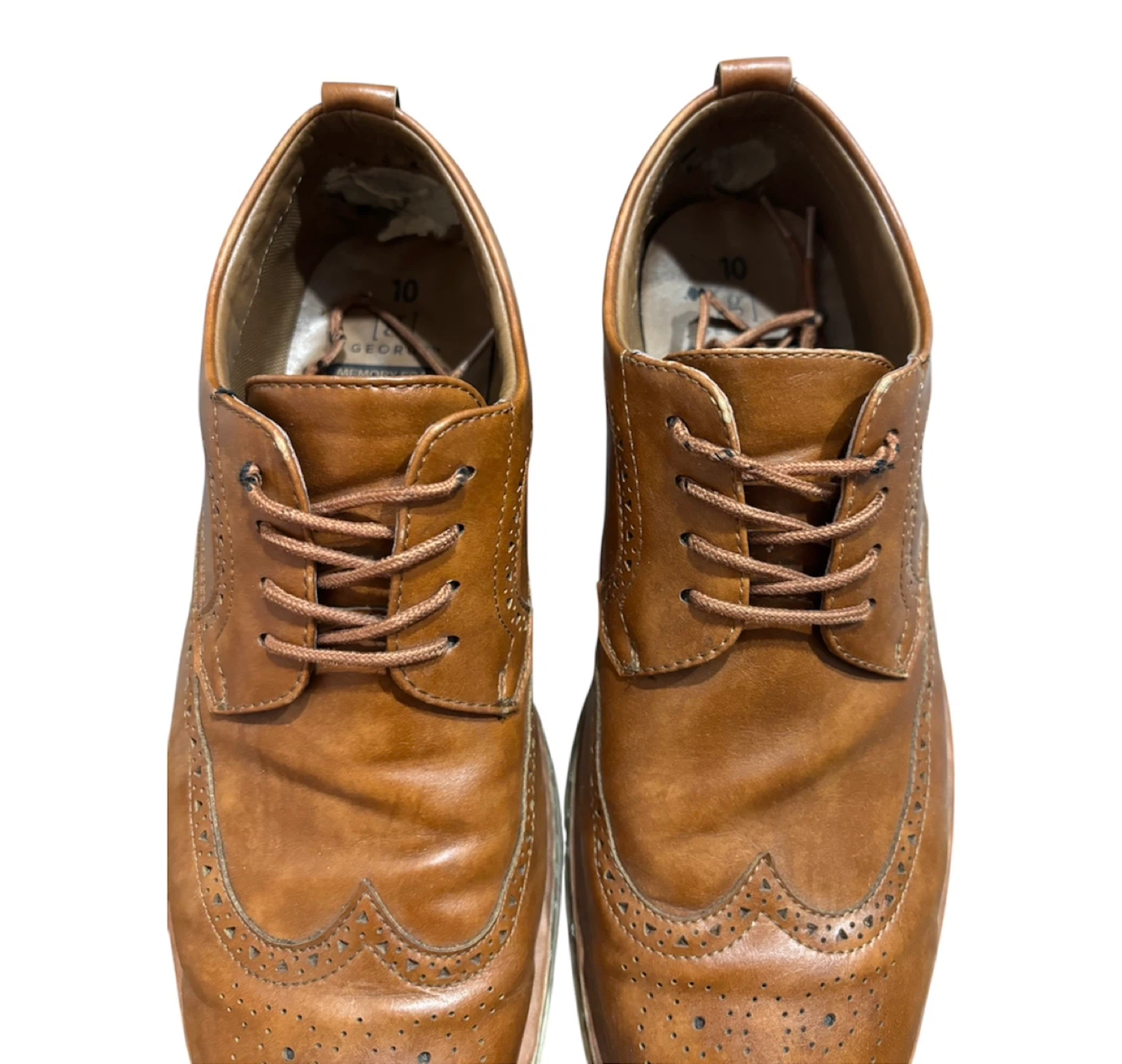 George Men's Brown Wingtip Oxford Shoes Size 10 - photo 4