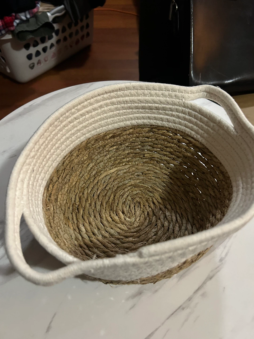 Woven Rope Basket with Handles