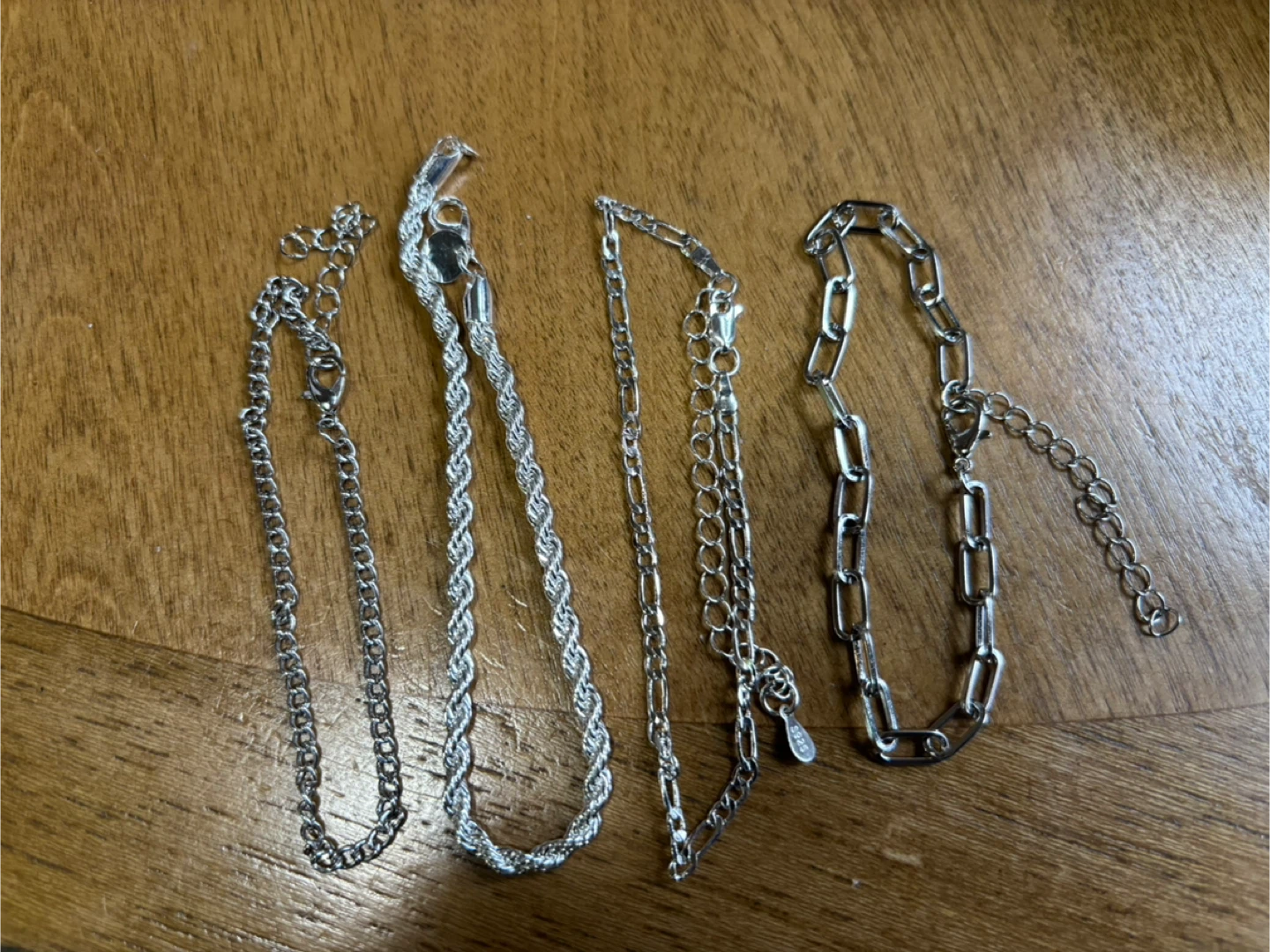 NEW 4 pc Silver Chain Bracelet Set