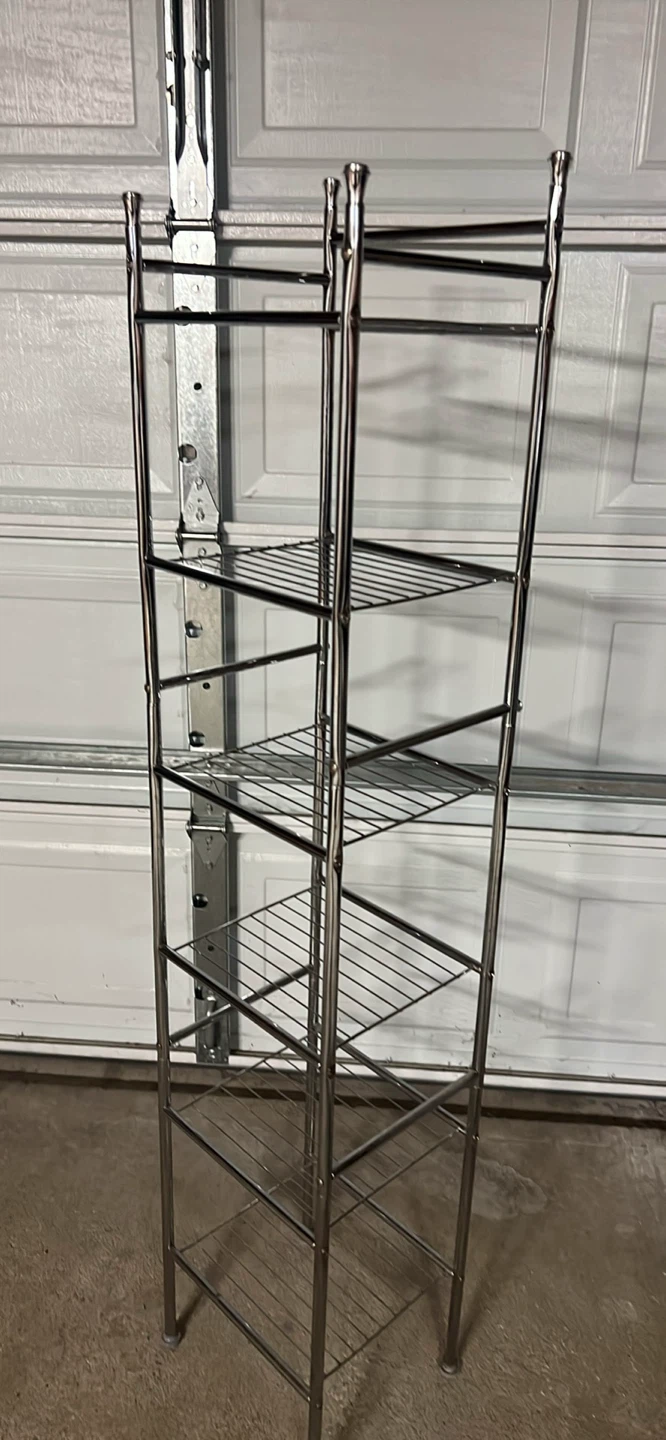 Tall Chrome Ladder Shelf Unit - photo 3