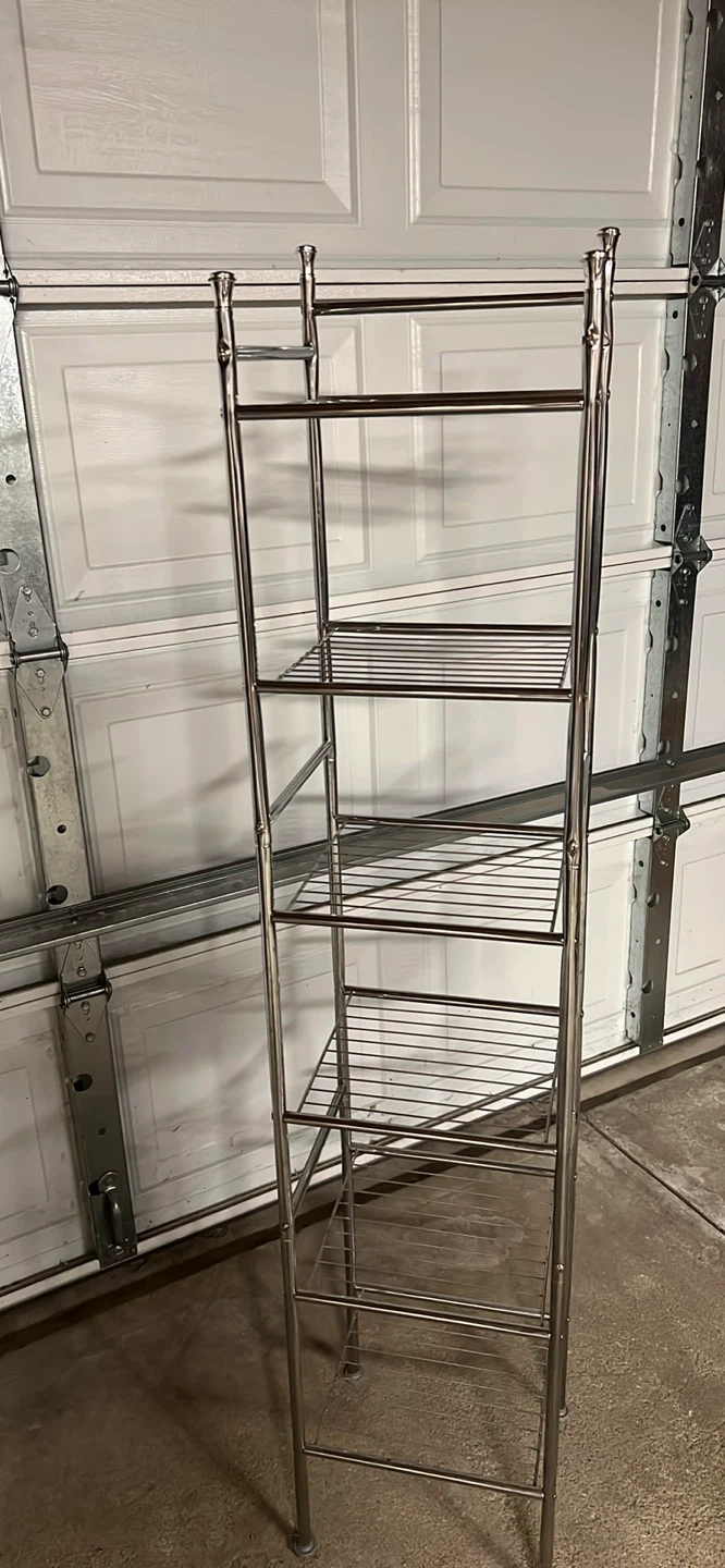 Tall Chrome Ladder Shelf Unit - photo 2