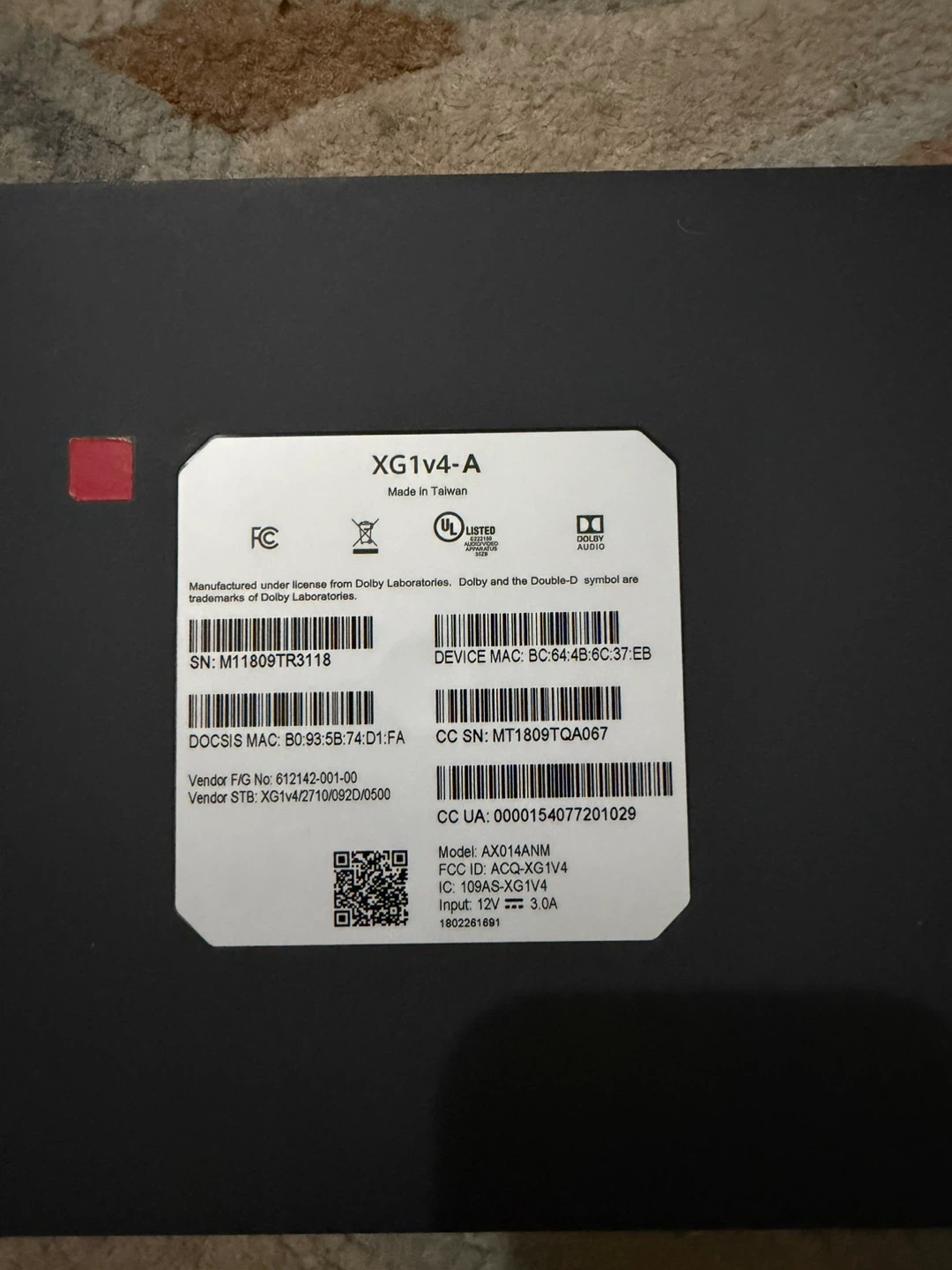 Rogers / Xfinity XG1v4-A Cable TV Box - photo 3