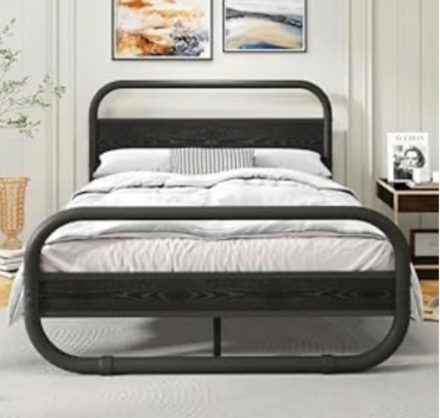 Queen Black Metal Bed Frame - photo 2