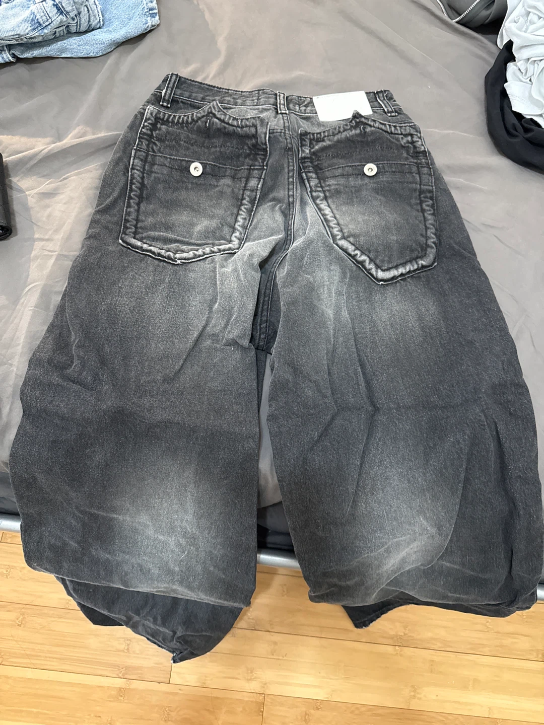 Loose Fit Baggy Jeans - Black Wash - photo 2
