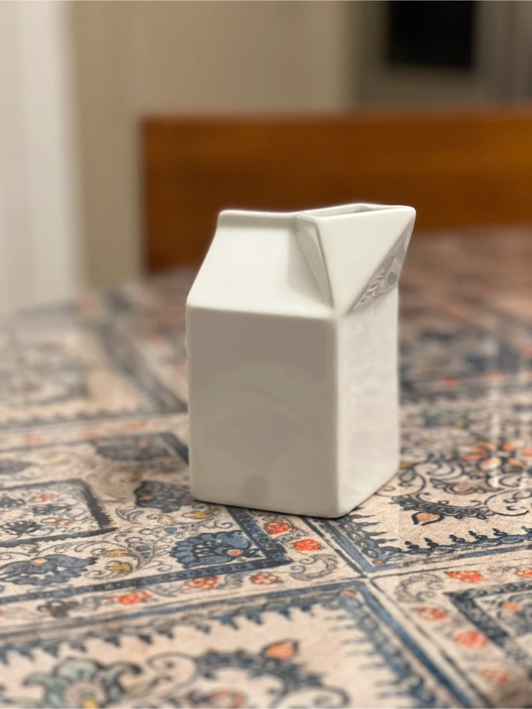 White Ceramic Milk Carton creamer 🧡