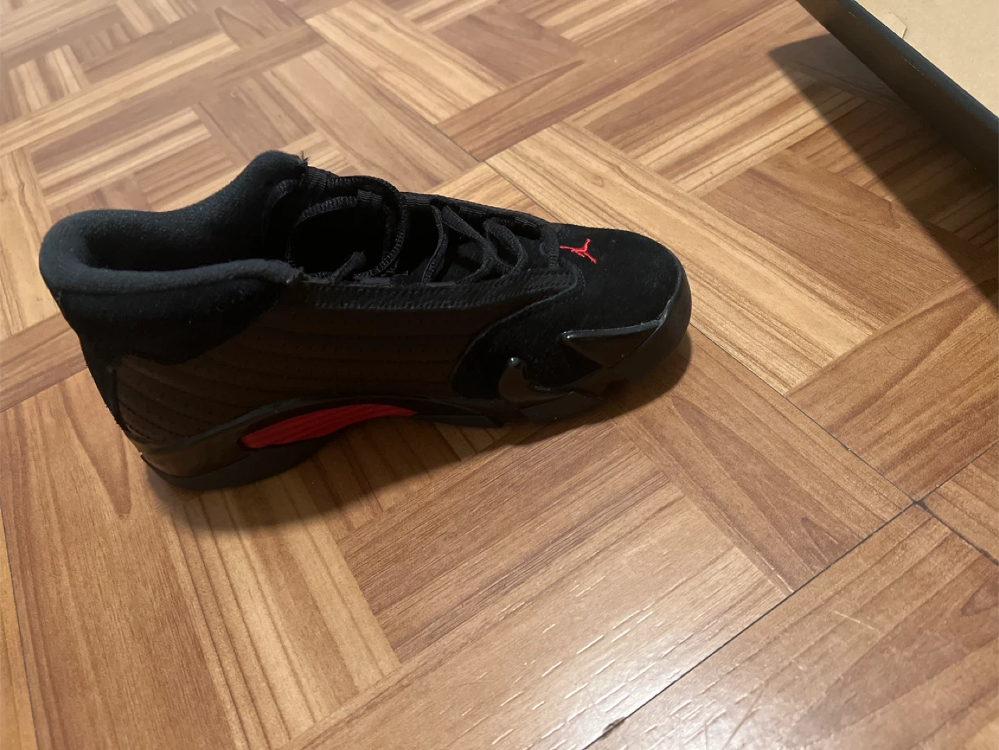 Air Jordan 14 Retro BG Black Varsity Red Size 4Y - photo 2