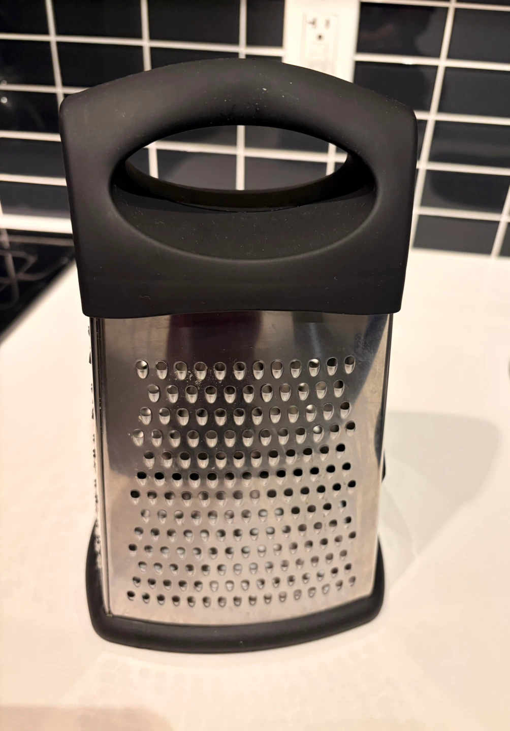 Stainless Steel Box Grater with Black Handle