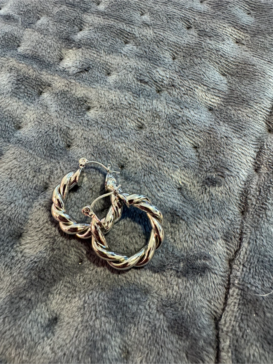 Silver Twisted Hoop Earrings