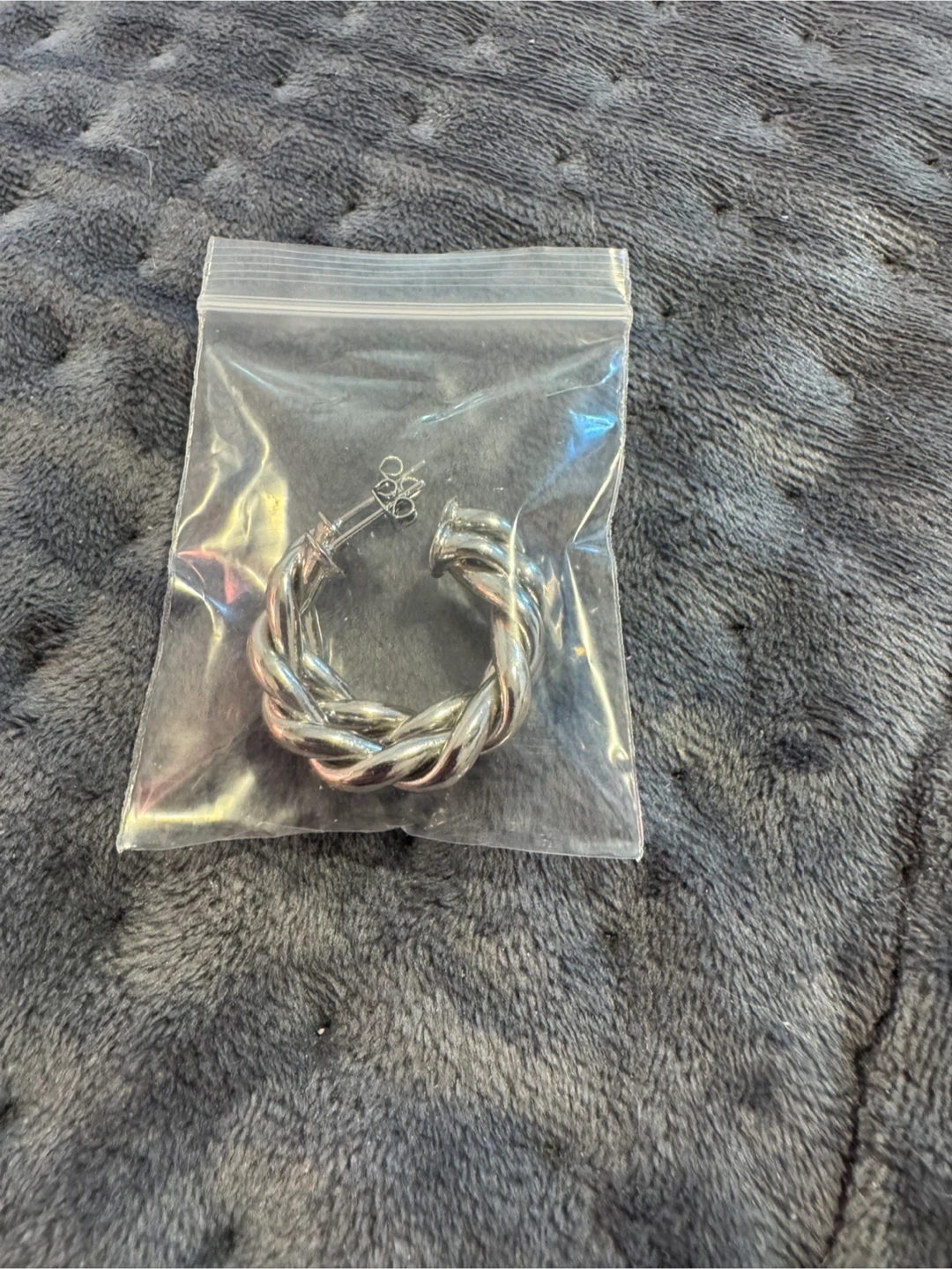 Silver Twisted Hoop Earrings - photo 2