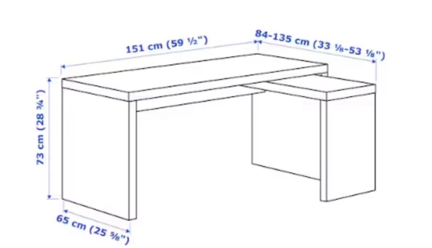 IKEA Micke Desk with Extension Unit - photo 2