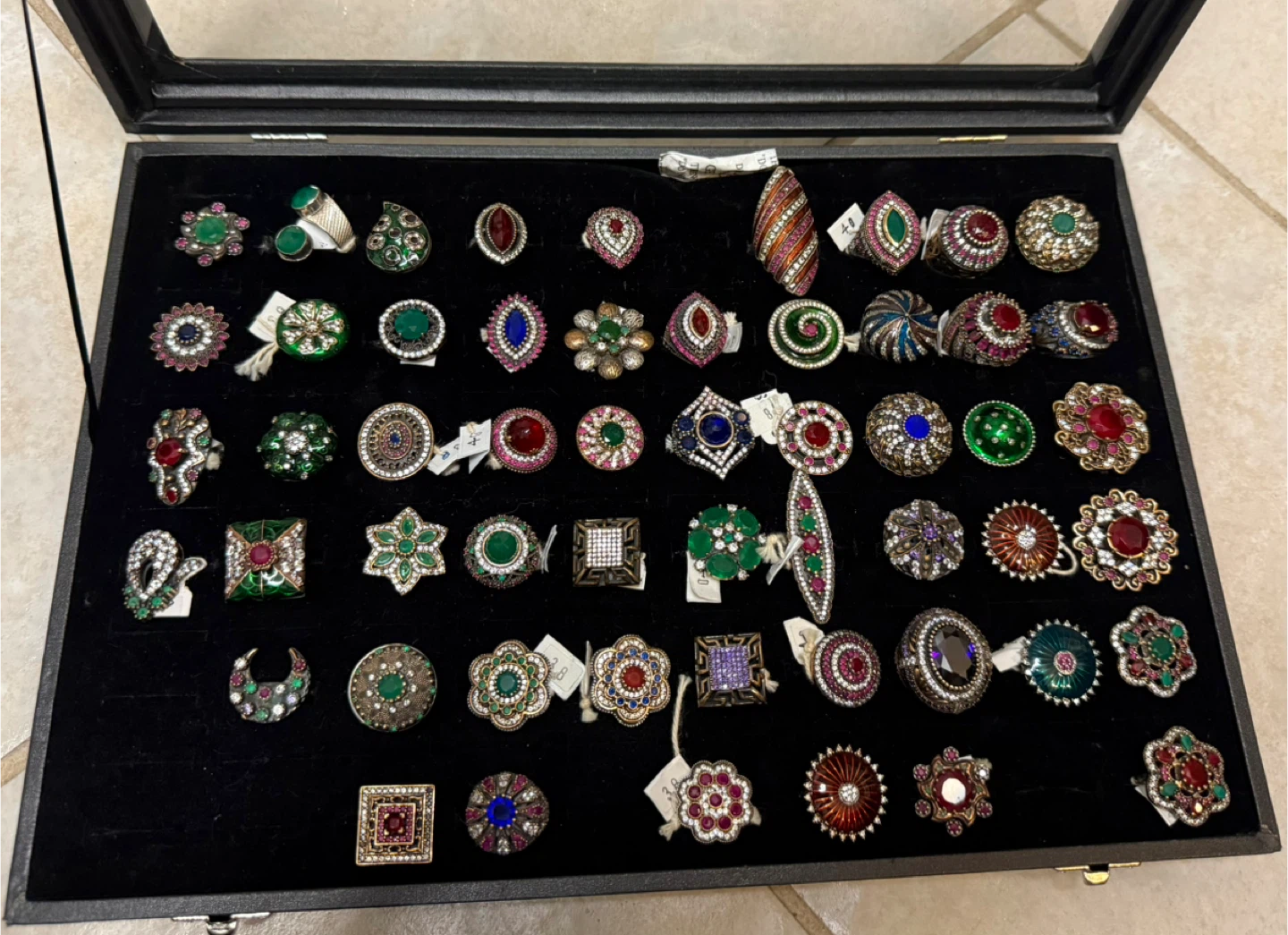 Assorted Sterling Silver Rings with copper  with stones