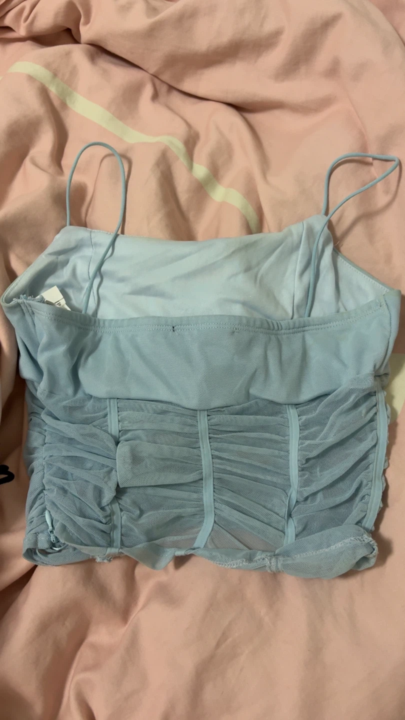 Streetwear Society Mesh Camisole Top - Baby Blue - Size S - photo 3