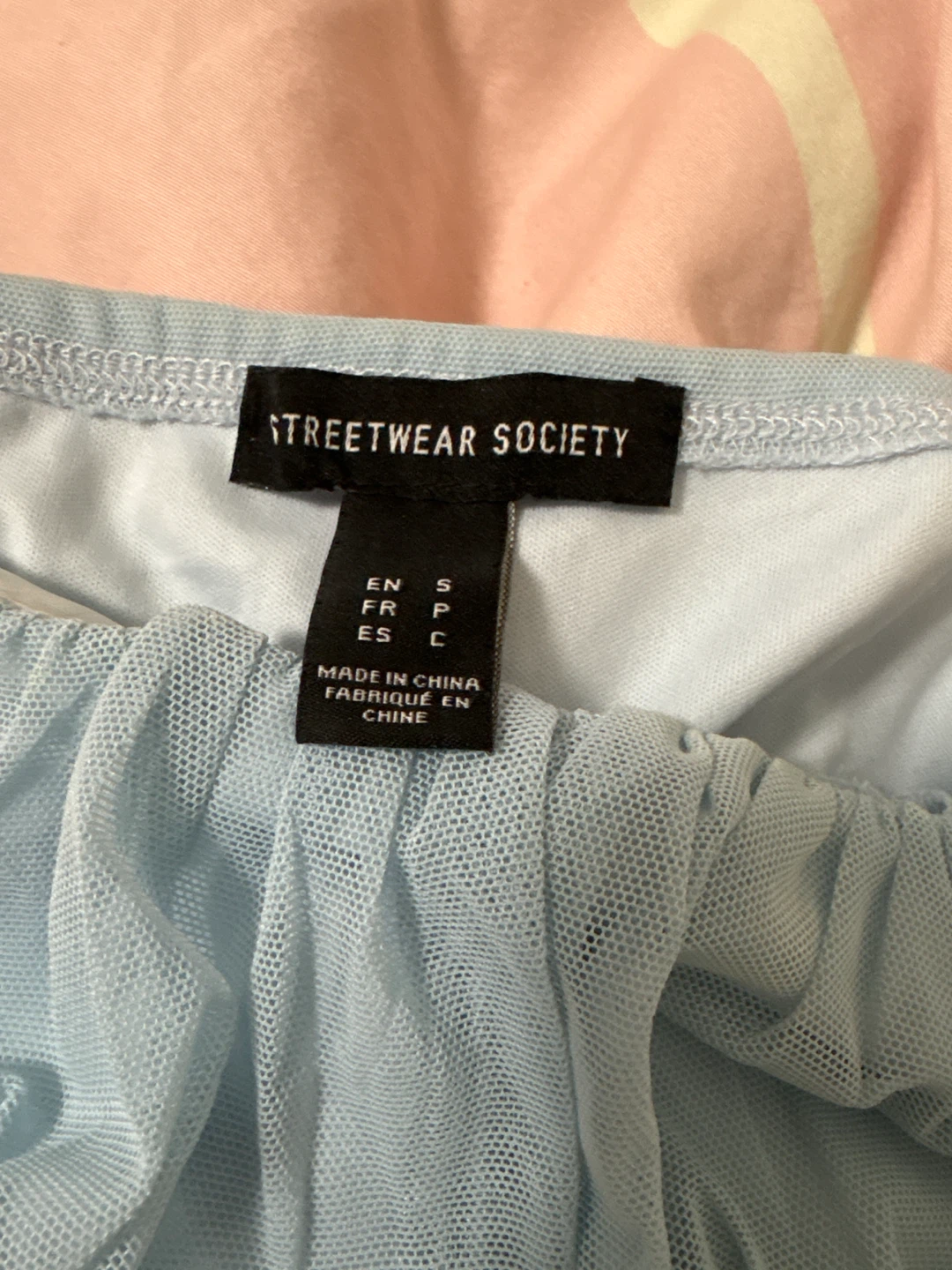 Streetwear Society Mesh Camisole Top - Baby Blue - Size S - photo 4