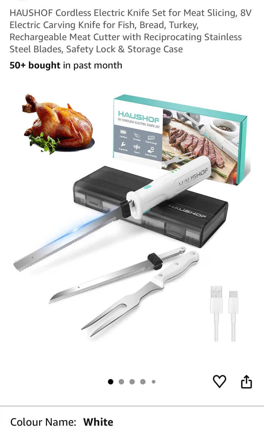 HAUSHOF Cordless Electric Knife Set with Case
