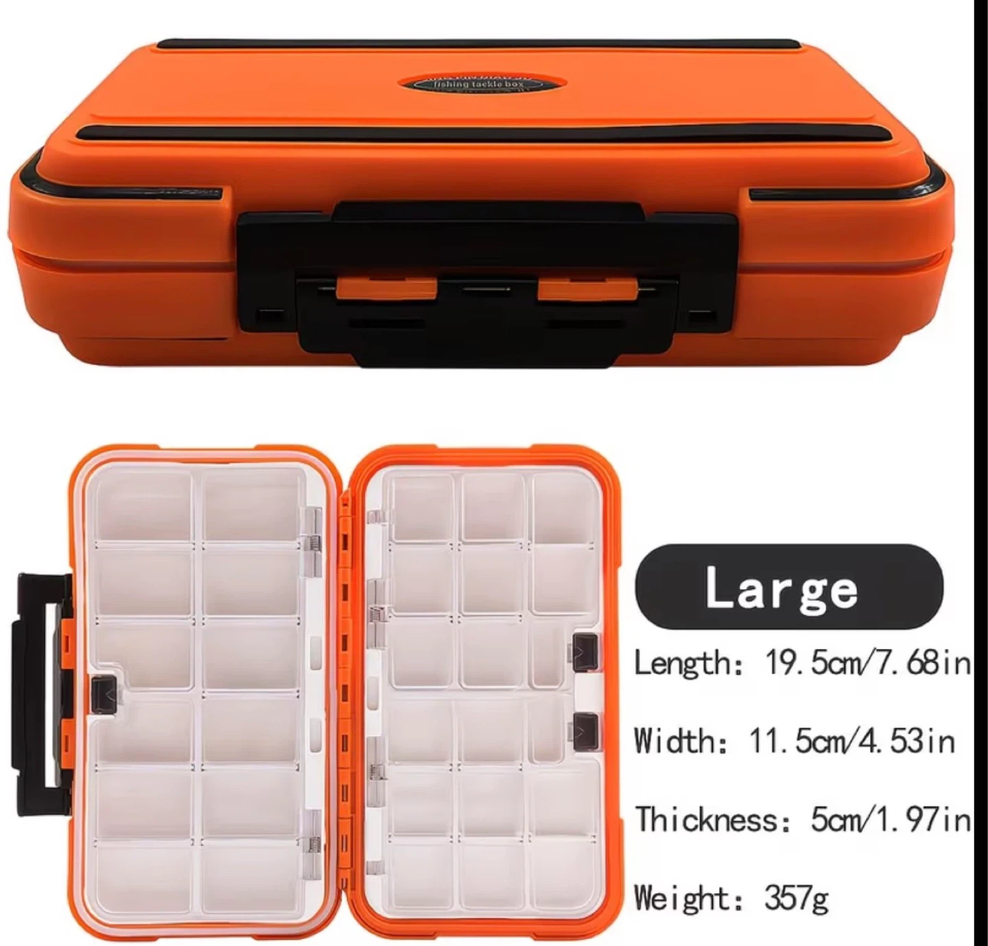 New! Orange Fishing Tackle Box Organizer - photo 3
