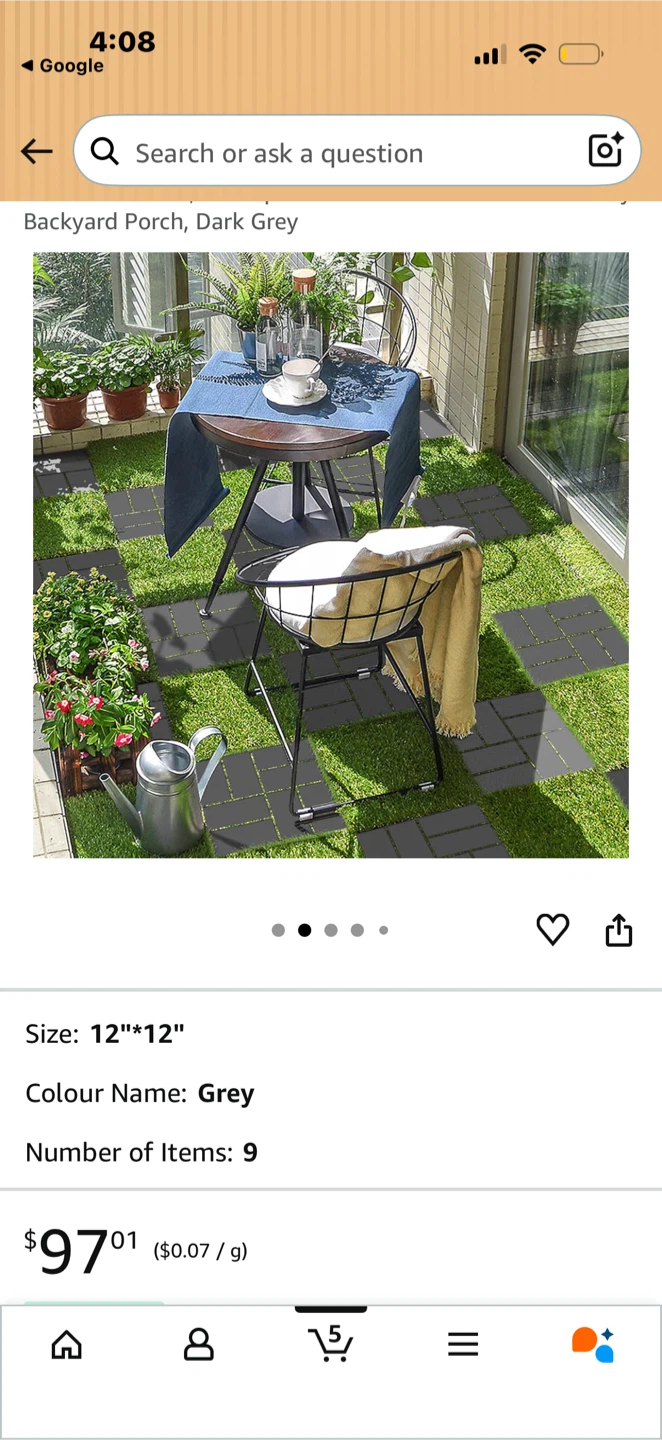 Grey 12"x12" Backyard  / porch (12 Pack) - photo 4