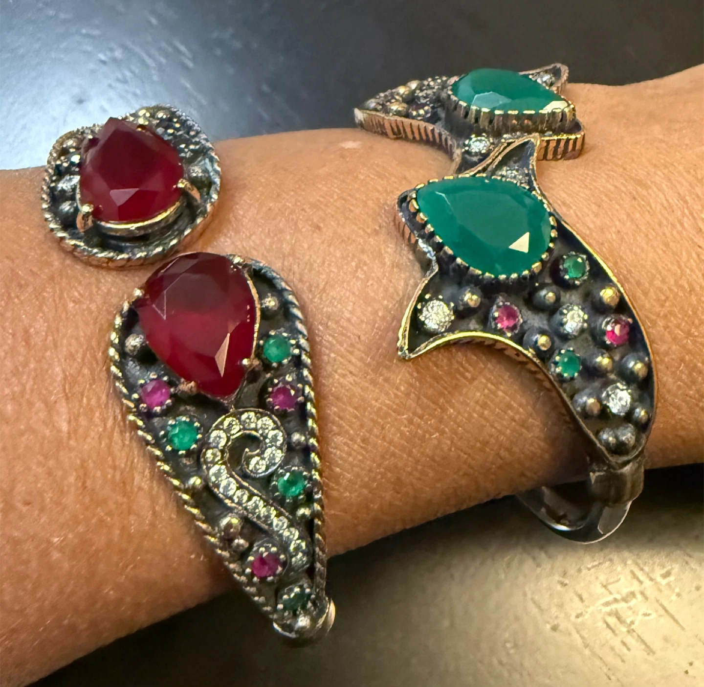 $60 each Sterling Silver with Copper 7” Bracelet with Stones - photo 2