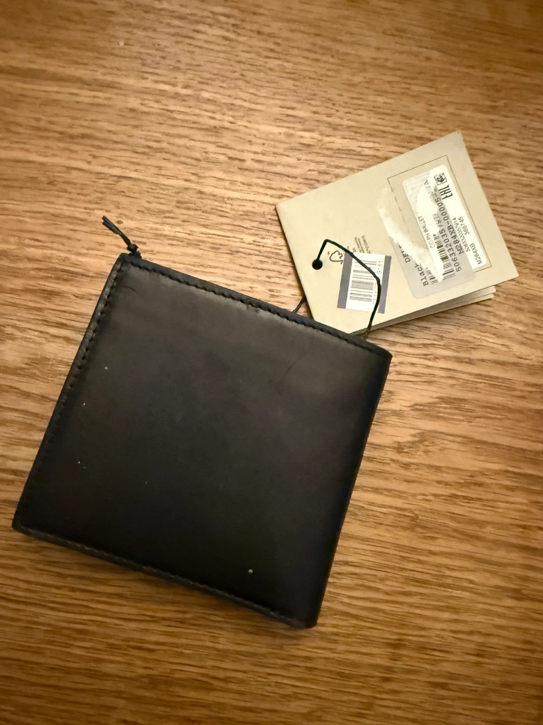 AllSaints Black Leather Bifold Wallet