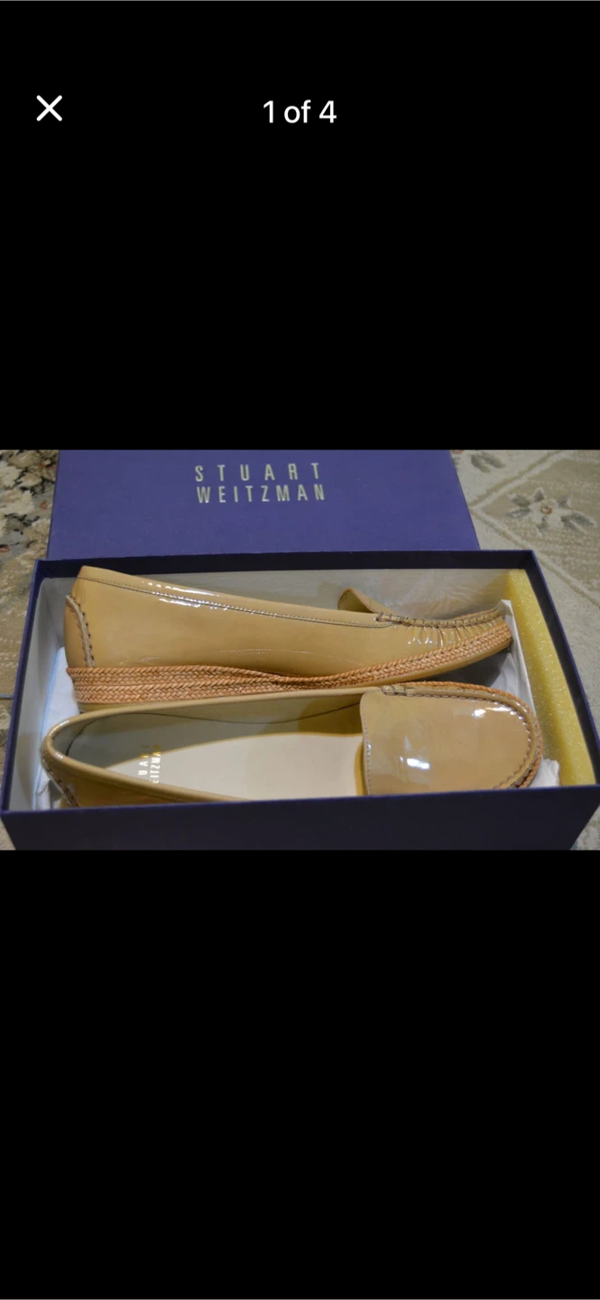 Stuart Weitzman "GEEK" Loafers - Mustard Patent, Size 8.5 - photo 4