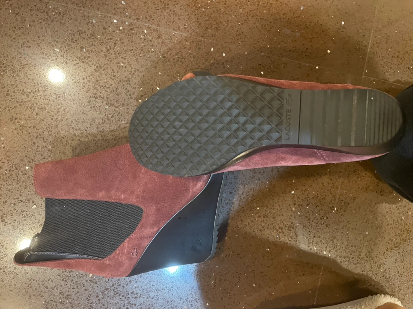 Lacoste Suede Wedge Ankle Boots