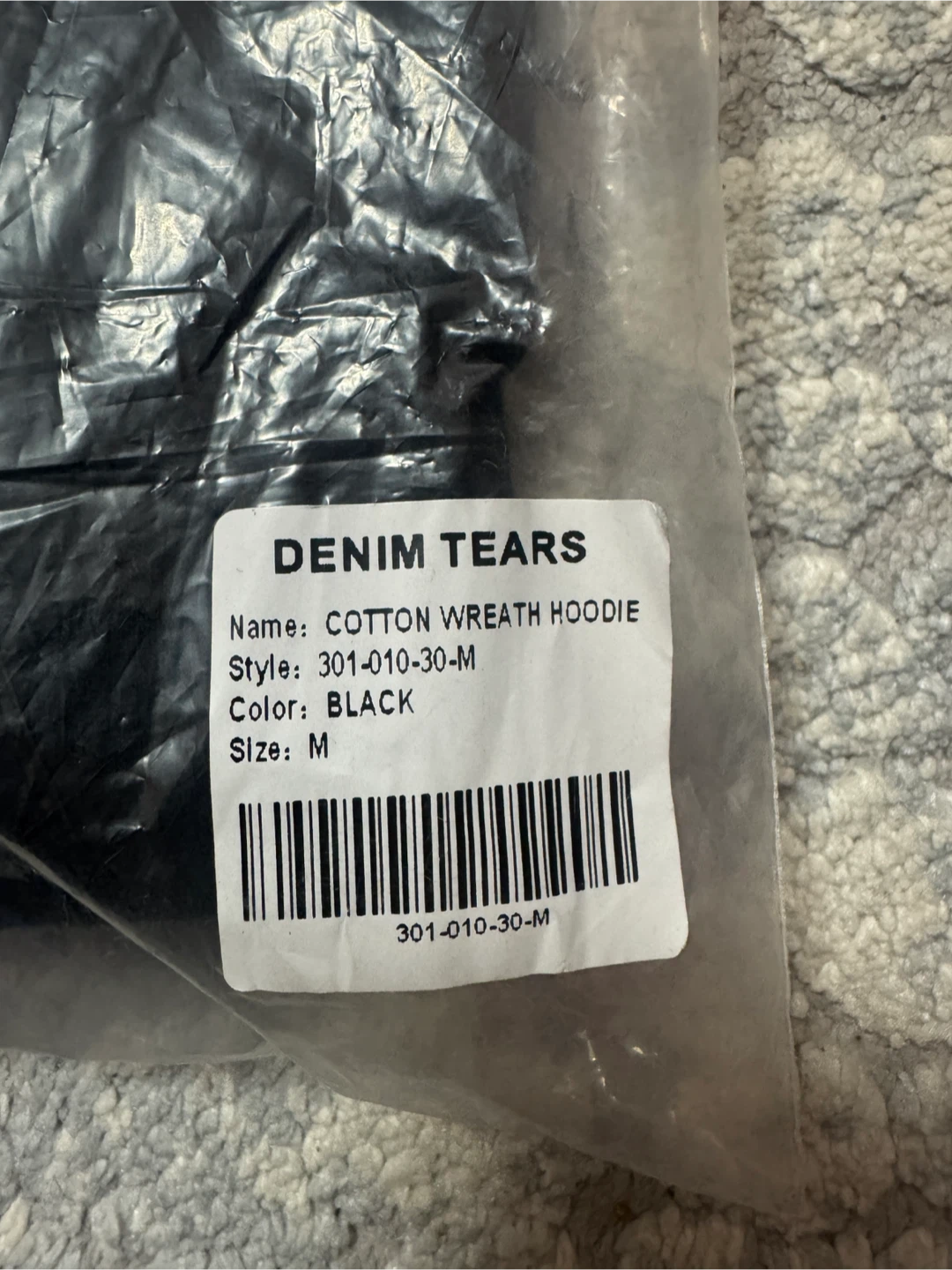 DENIM TEARS Cotton Wreath Hoodie - Black, Size M - photo 2