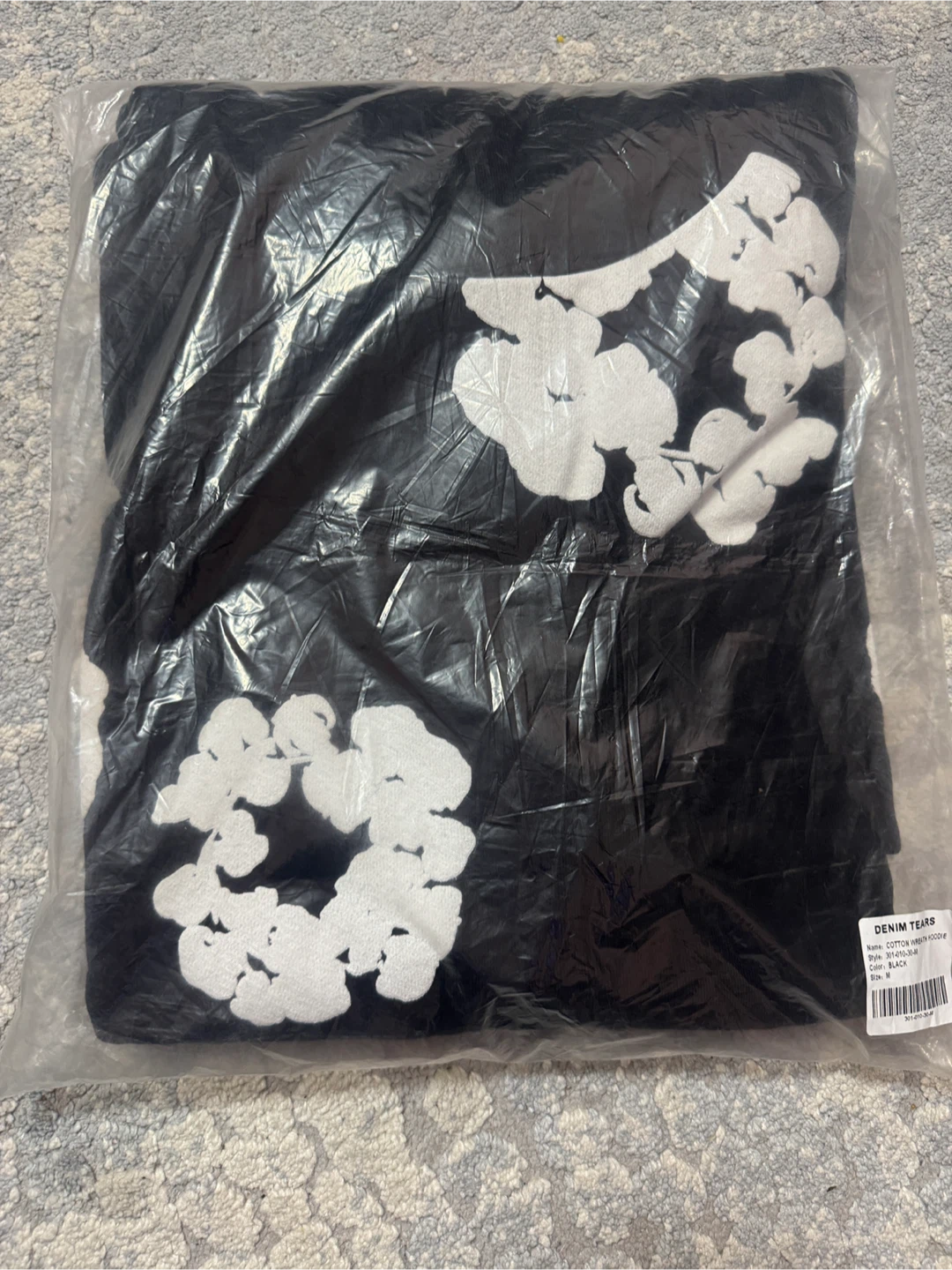 DENIM TEARS Cotton Wreath Hoodie - Black, Size M