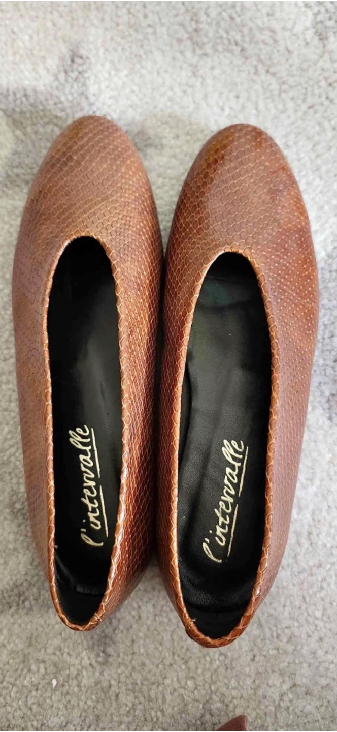 Ballerina L'Intervalle Brown Snake Print Ballet Flats