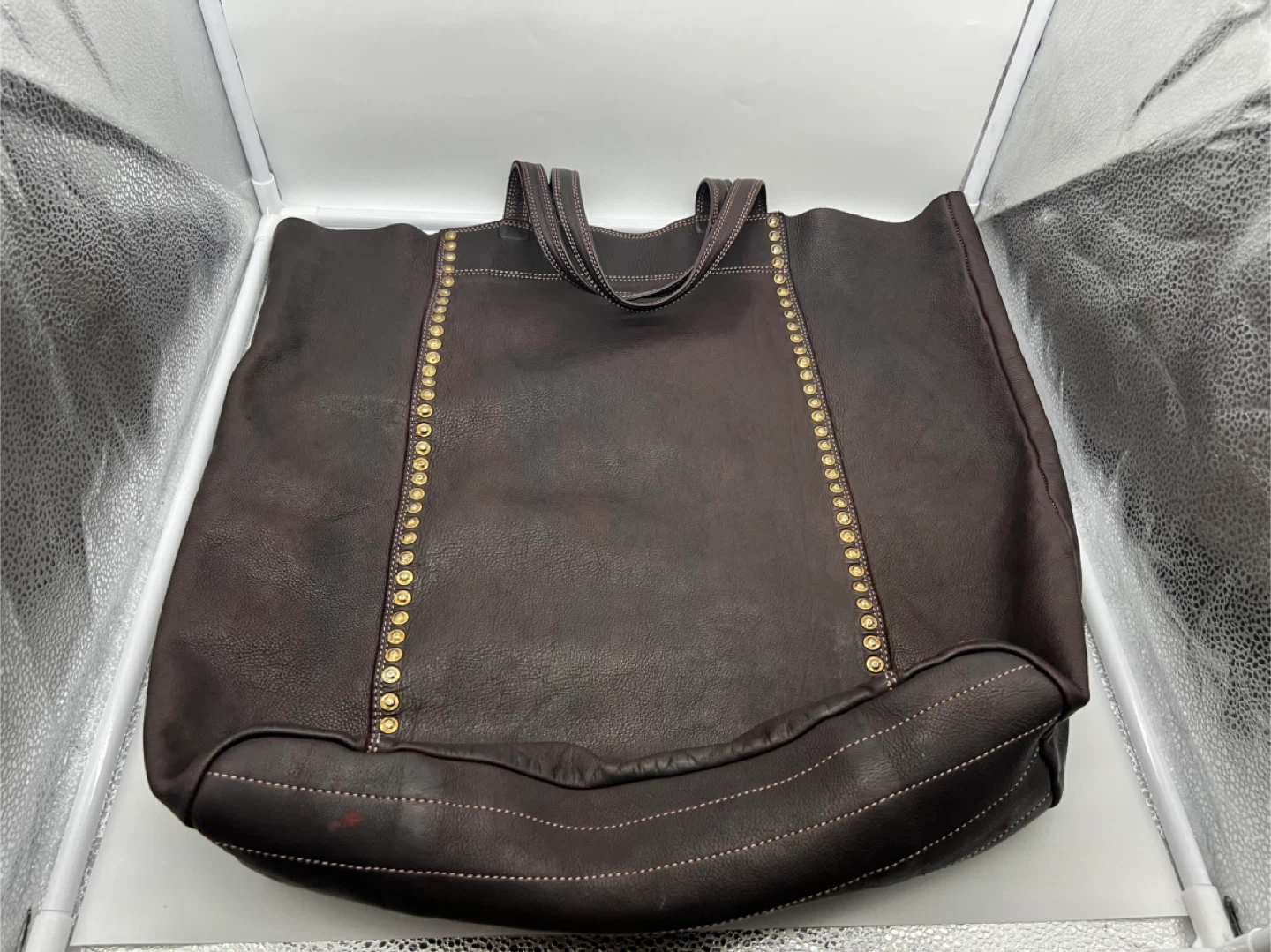 3RD FLOOR Handmade in Italy Brown Red Leather Oversized XL Tote - photo 2