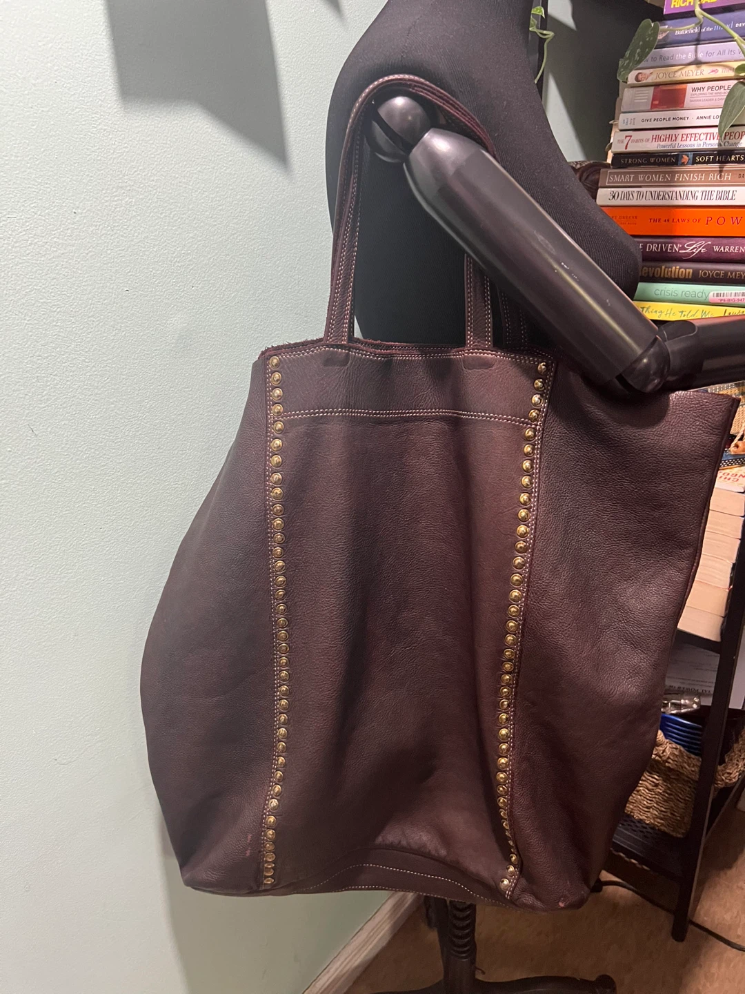 3RD FLOOR Handmade in Italy Brown Red Leather Oversized XL Tote