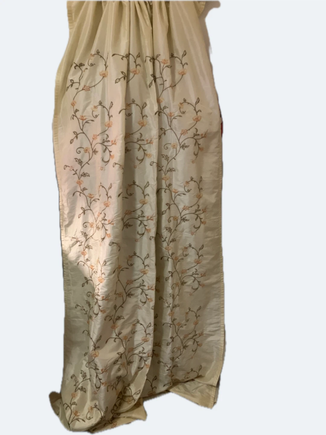 Two embroidered curtain panels 55x92
