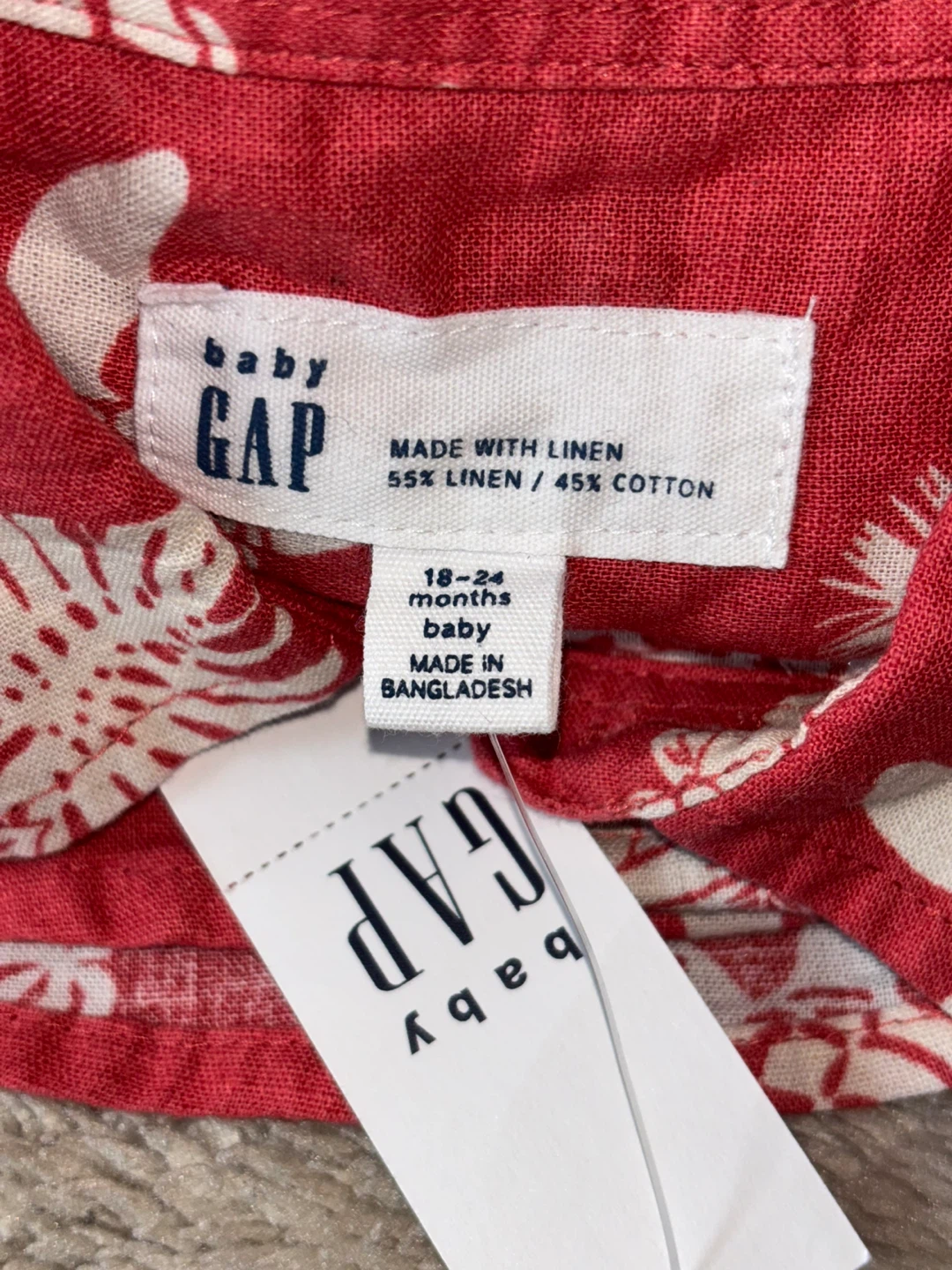 Baby Gap Hawaiian Shirt - Red Turtle Print - 18-24 Months - photo 3