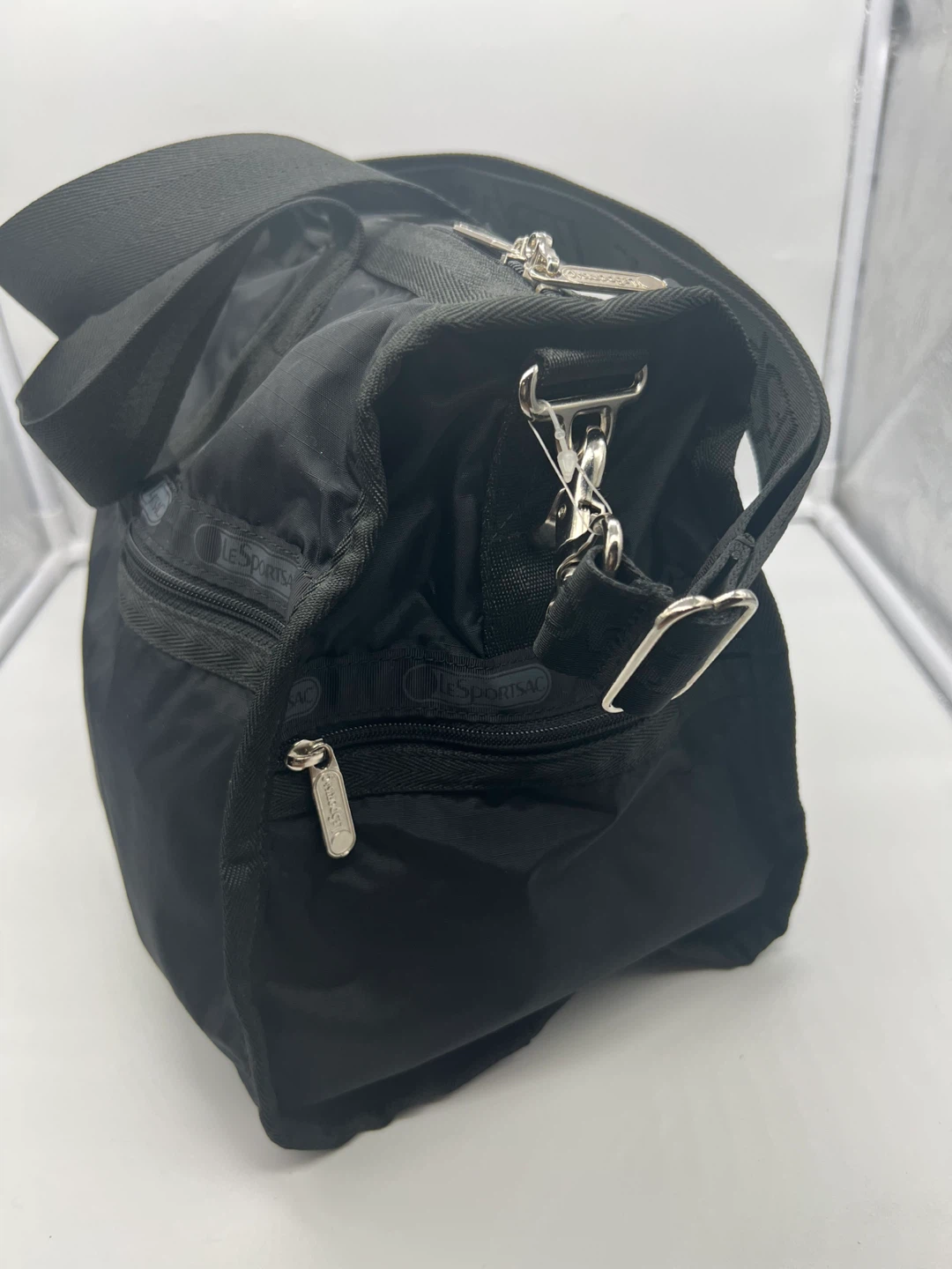 LESPORTSAC Black Nylon Medium Classic Weekender Travel Gym Bag - photo 3