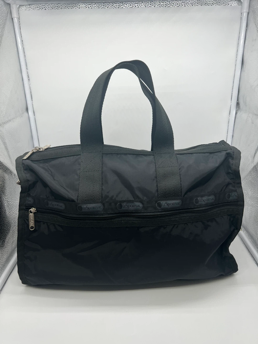 LESPORTSAC Black Nylon Medium Classic Weekender Travel Gym Bag - photo 5
