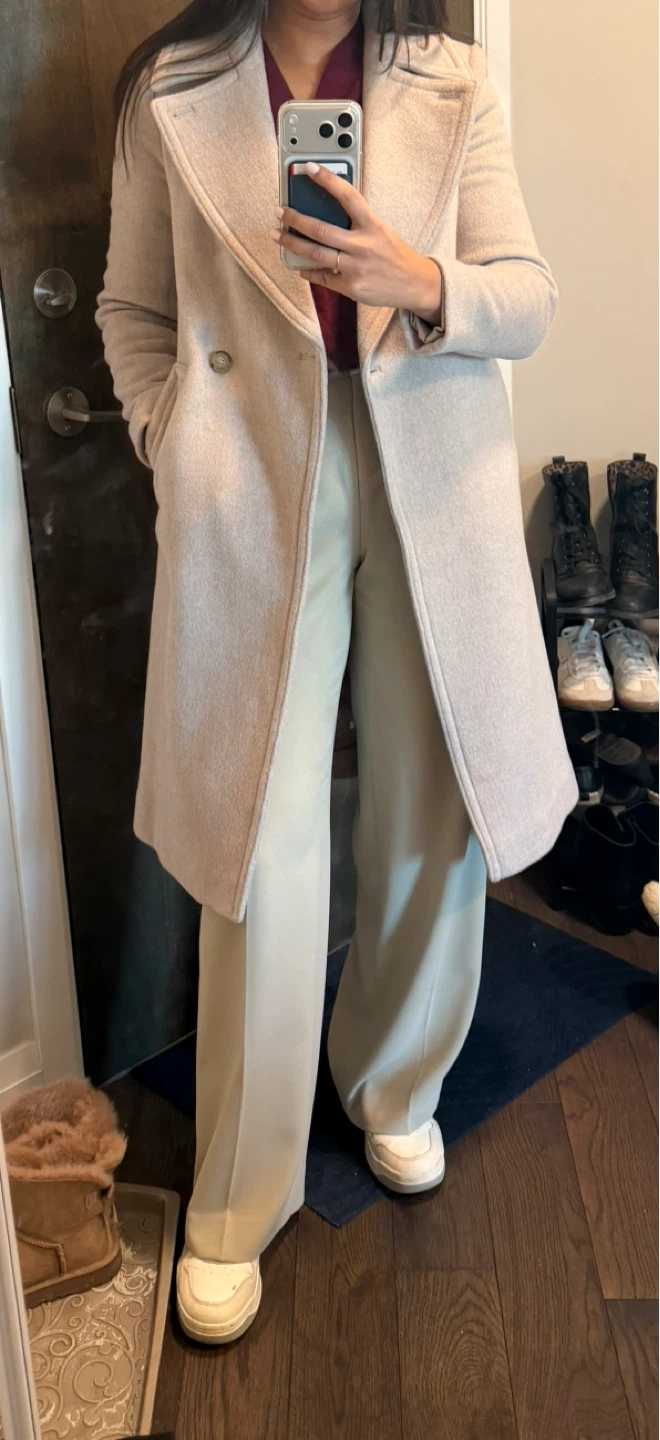 Club Monaco Long Wool Blend Coat Beige Size XS, would fit S - photo 2